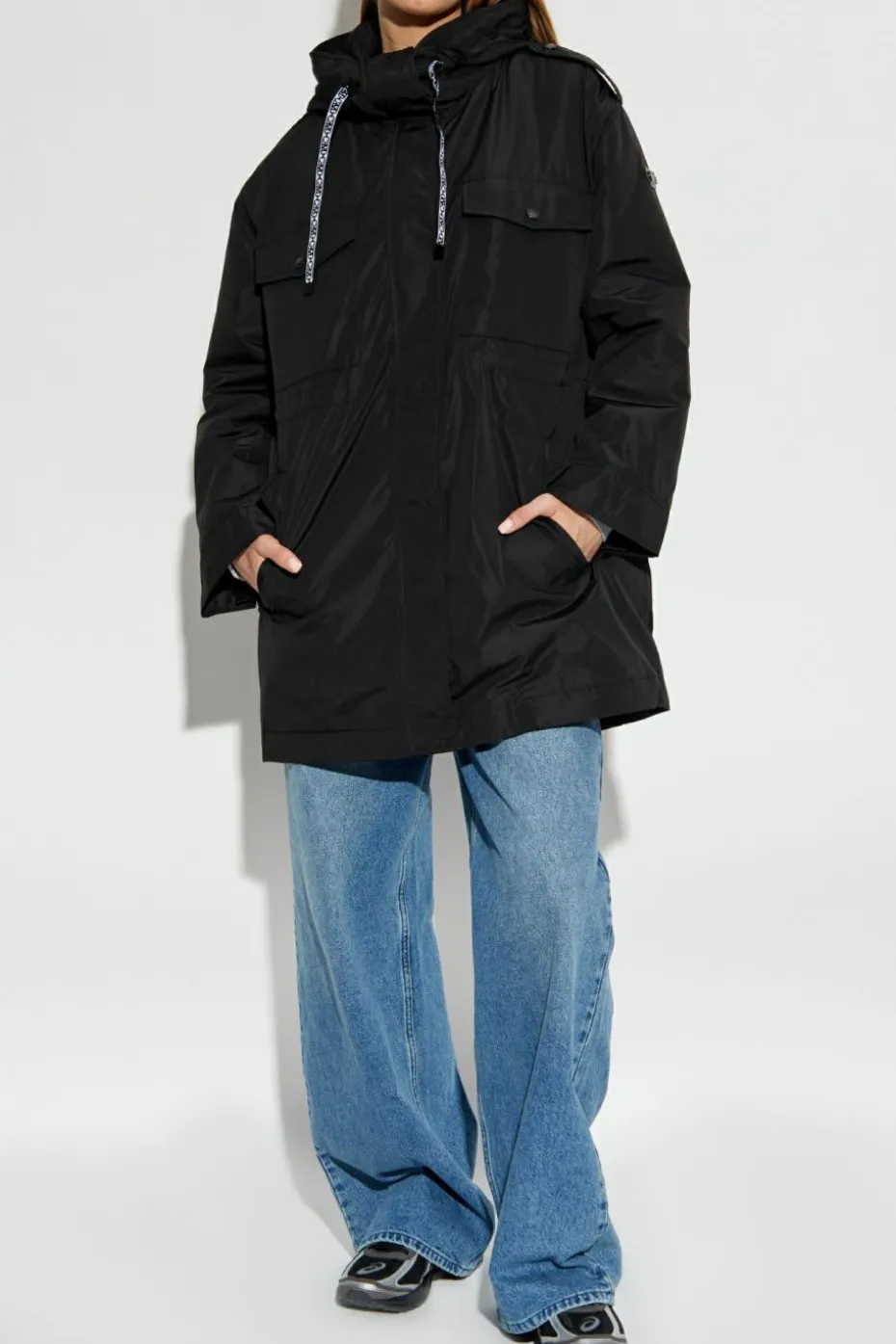 Michael Michael Kors CZARNY Parka z kapturem