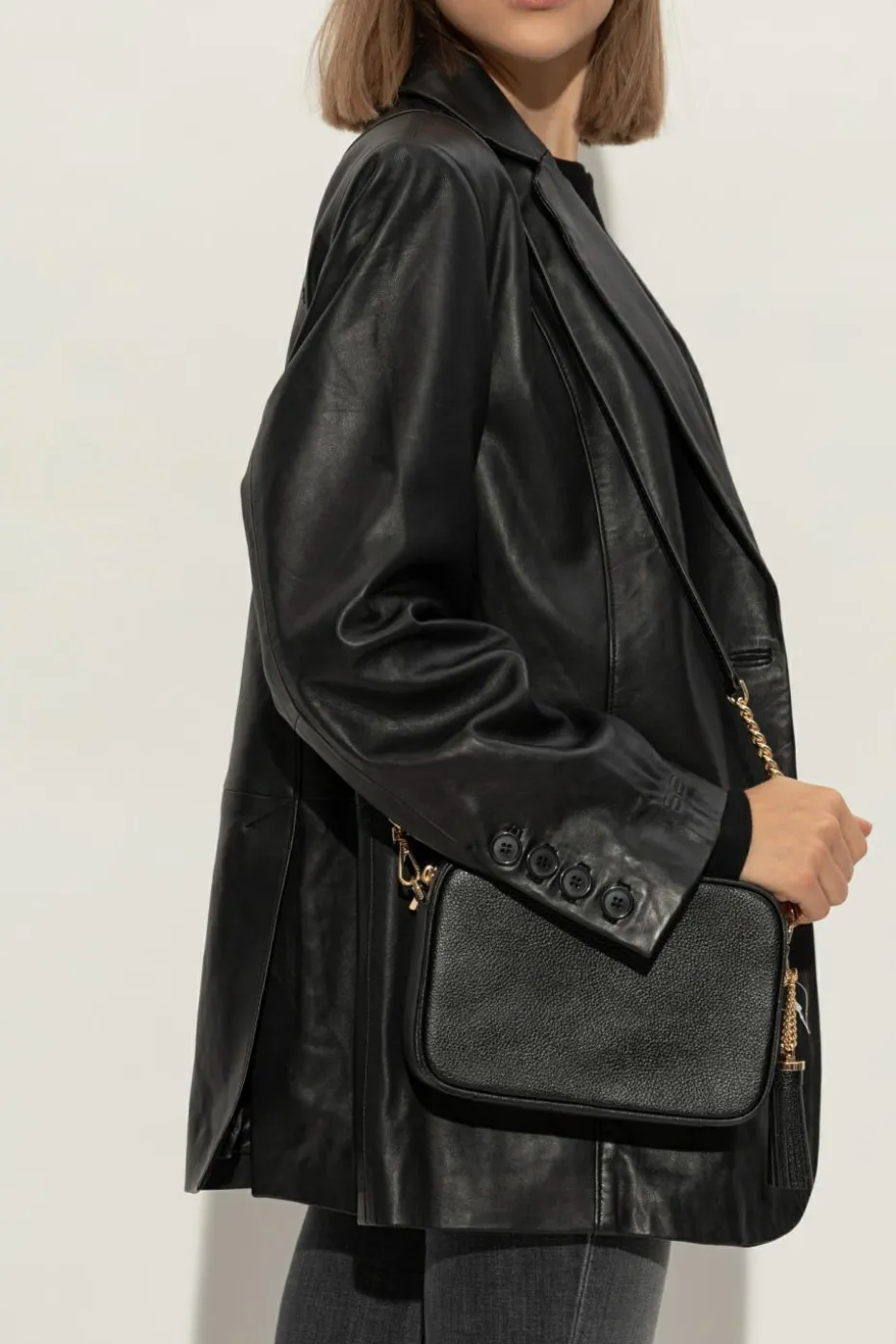 Michael Michael Kors CZARNY Torba na ramię 'Ginny'