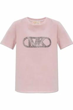 Michael Michael Kors RÓŻOWY T-shirt z aplikacjami