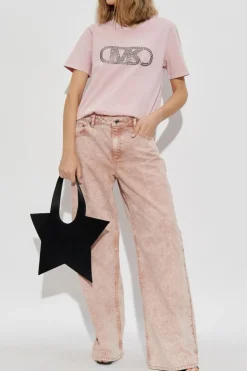 Michael Michael Kors RÓŻOWY T-shirt z aplikacjami
