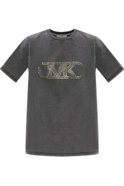 Michael Michael Kors SZARY T-shirt z aplikacjami