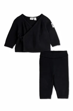 Mini Rodini CZARNY Komplet: sweter i spodnie