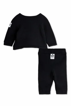 Mini Rodini CZARNY Komplet: sweter i spodnie