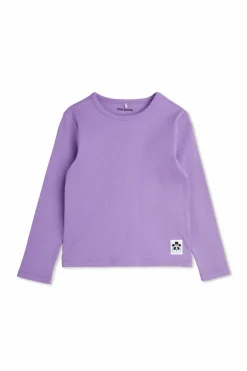 Mini Rodini FIOLETOWY Bawełniany top z długimi rękawami