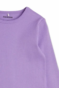 Mini Rodini FIOLETOWY Bawełniany top z długimi rękawami