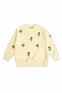 Mini Rodini kremowy Bluza z logo
