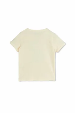 Mini Rodini kremowy T-shirt z nadrukiem