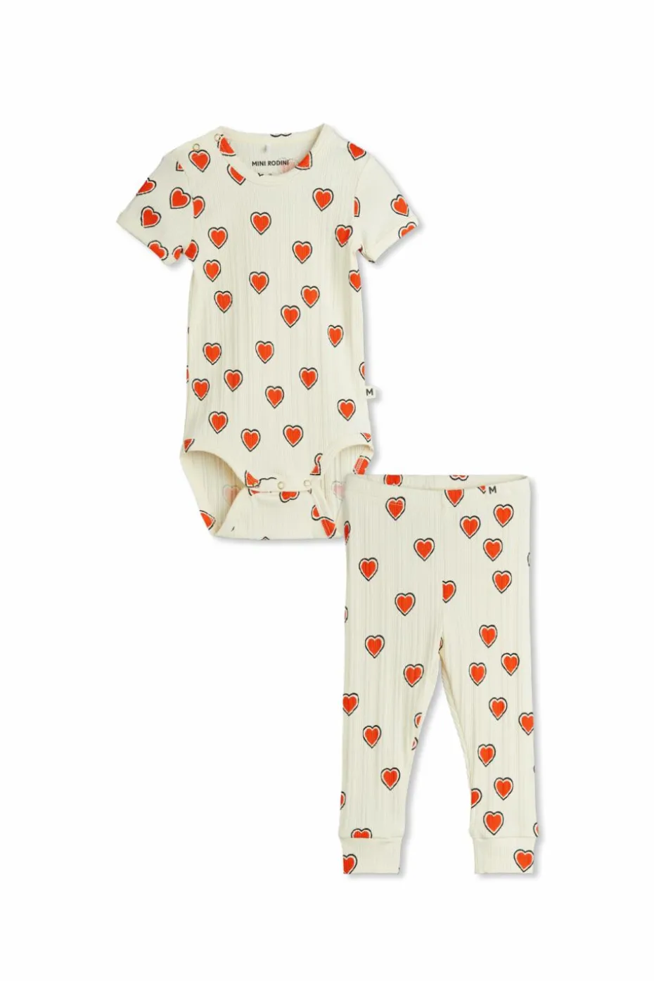 Mini Rodini kremowy Zestaw: body i legginsy