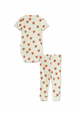 Mini Rodini kremowy Zestaw: body i legginsy