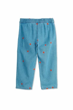 Mini Rodini NIEBIESKI Jeansy z motywem serca