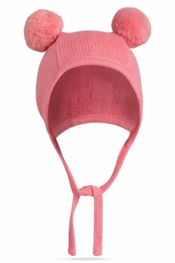Mini Rodini RÓŻOWY Czapka z pomponem