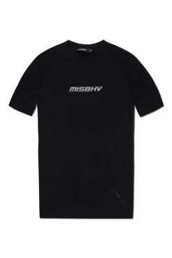 MISBHV CZARNY T-shirt o dopasowanym kroju