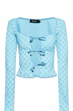 MISBHV NIEBIESKI Top z monogramem