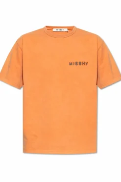 MISBHV POMARAŃCZOWY T-shirt z logo