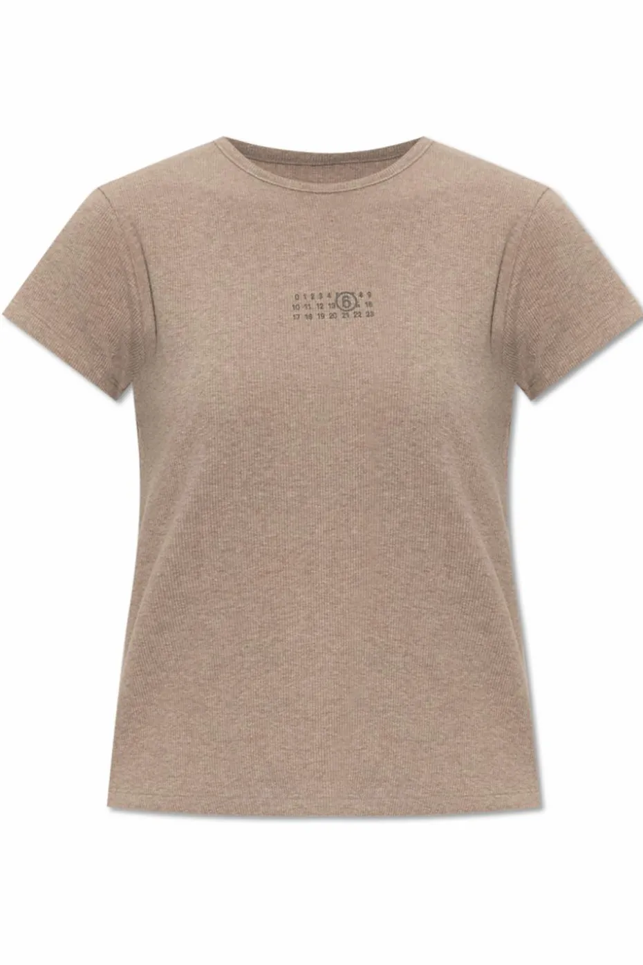 MM6 Maison Margiela beżowy Prążkowany top