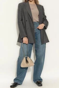 MM6 Maison Margiela beżowy Prążkowany top