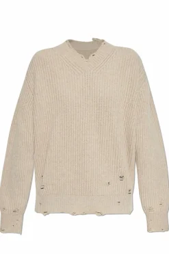 MM6 Maison Margiela beżowy Wełniany sweter
