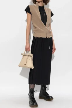 MM6 Maison Margiela beżowy Kamizelka z logo