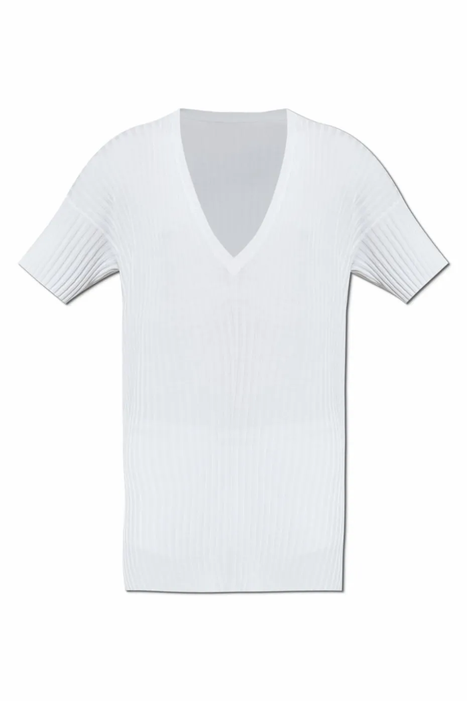MM6 Maison Margiela BIAŁY Prążkowany sweter