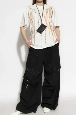 MM6 Maison Margiela BIAŁY T-shirt z nadrukiem