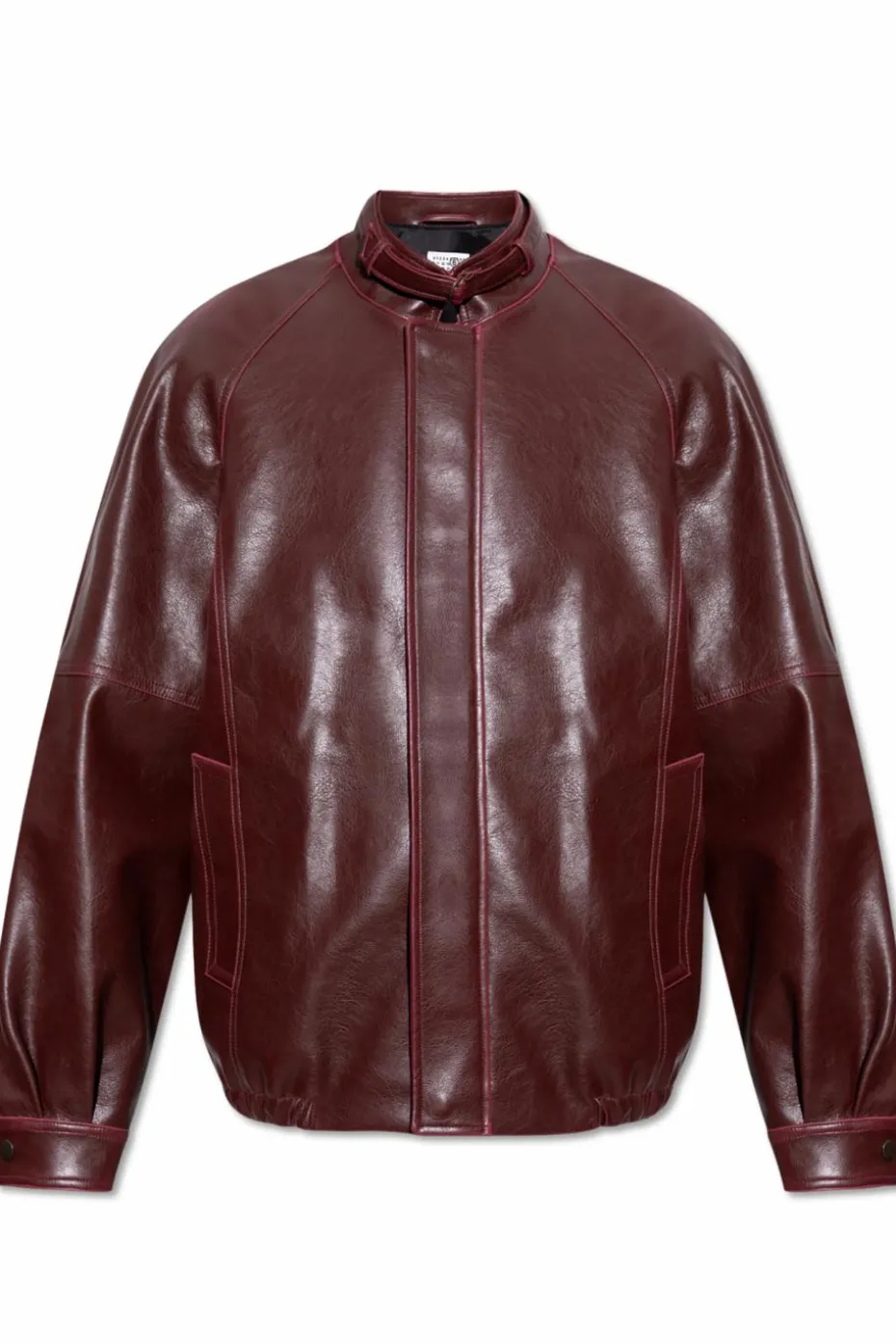 MM6 Maison Margiela BORDO Kurtka z eco skóry ze stójką