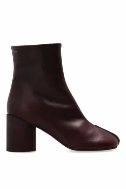 MM6 Maison Margiela BORDO Skórzane botki na obcasie