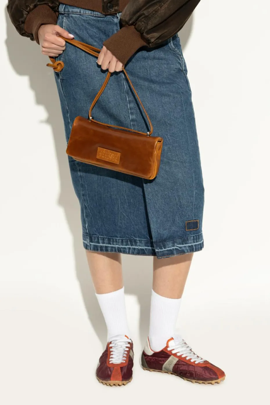 MM6 Maison Margiela BRĄZOWY Torba na ramię
