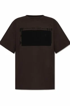 MM6 Maison Margiela BRĄZOWY T-shirt z logo