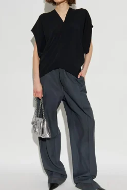 MM6 Maison Margiela CZARNY Top z krótkim rękawem