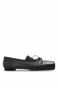 MM6 Maison Margiela CZARNY Skórzane baleriny