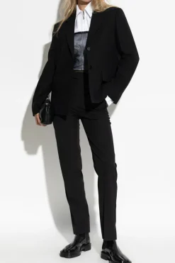MM6 Maison Margiela CZARNY Spodnie w kant