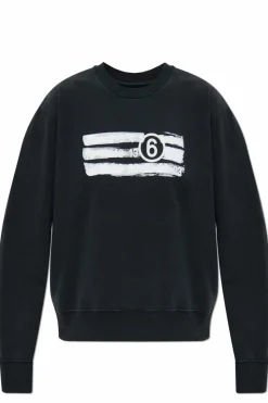 MM6 Maison Margiela CZARNY Bluza z logo