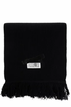 MM6 Maison Margiela CZARNY Szal z logo