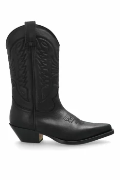 MM6 Maison Margiela CZARNY Skórzane kowbojki