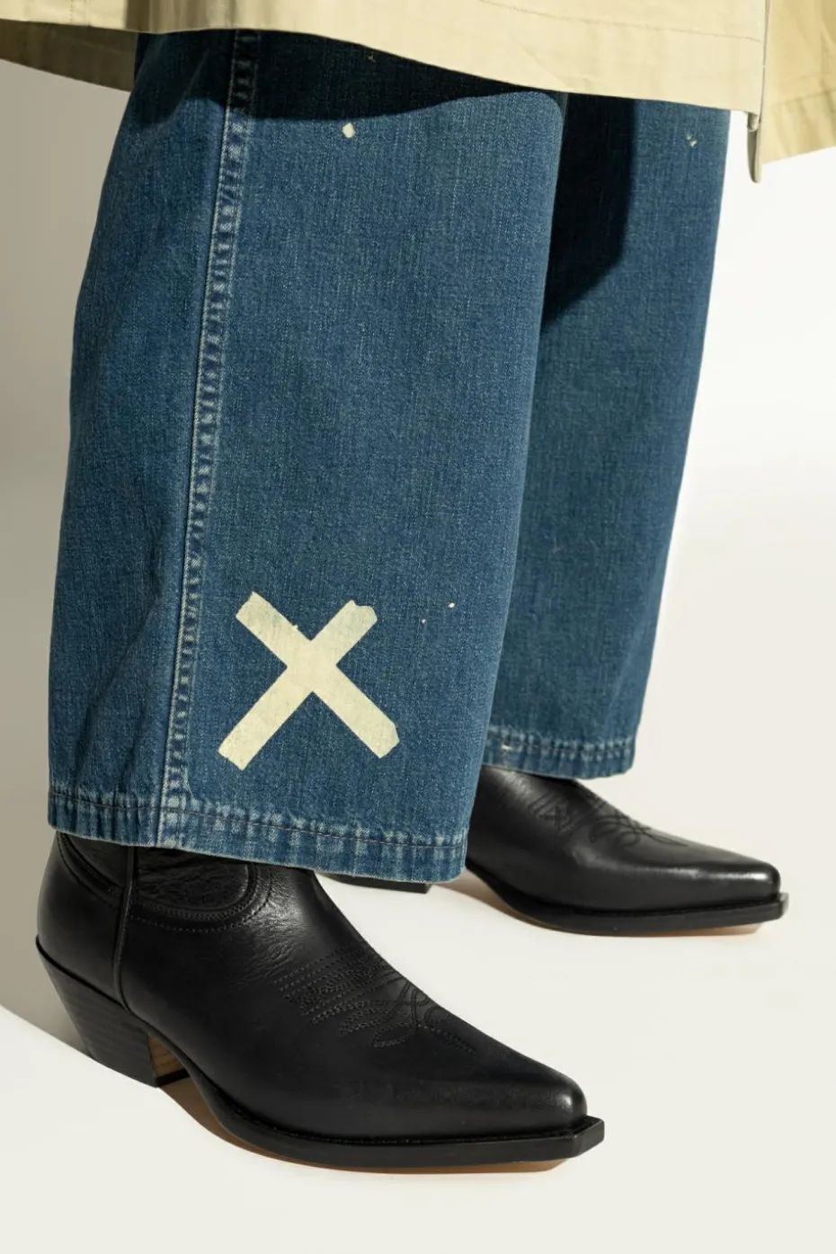 MM6 Maison Margiela CZARNY Skórzane kowbojki