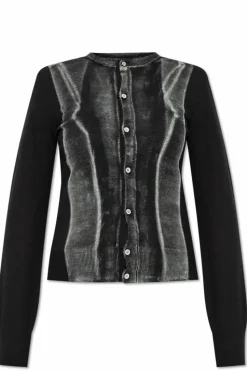 MM6 Maison Margiela CZARNY Kardigan z nadrukiem