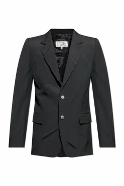 MM6 Maison Margiela CZARNY Jednorzędowa marynarka