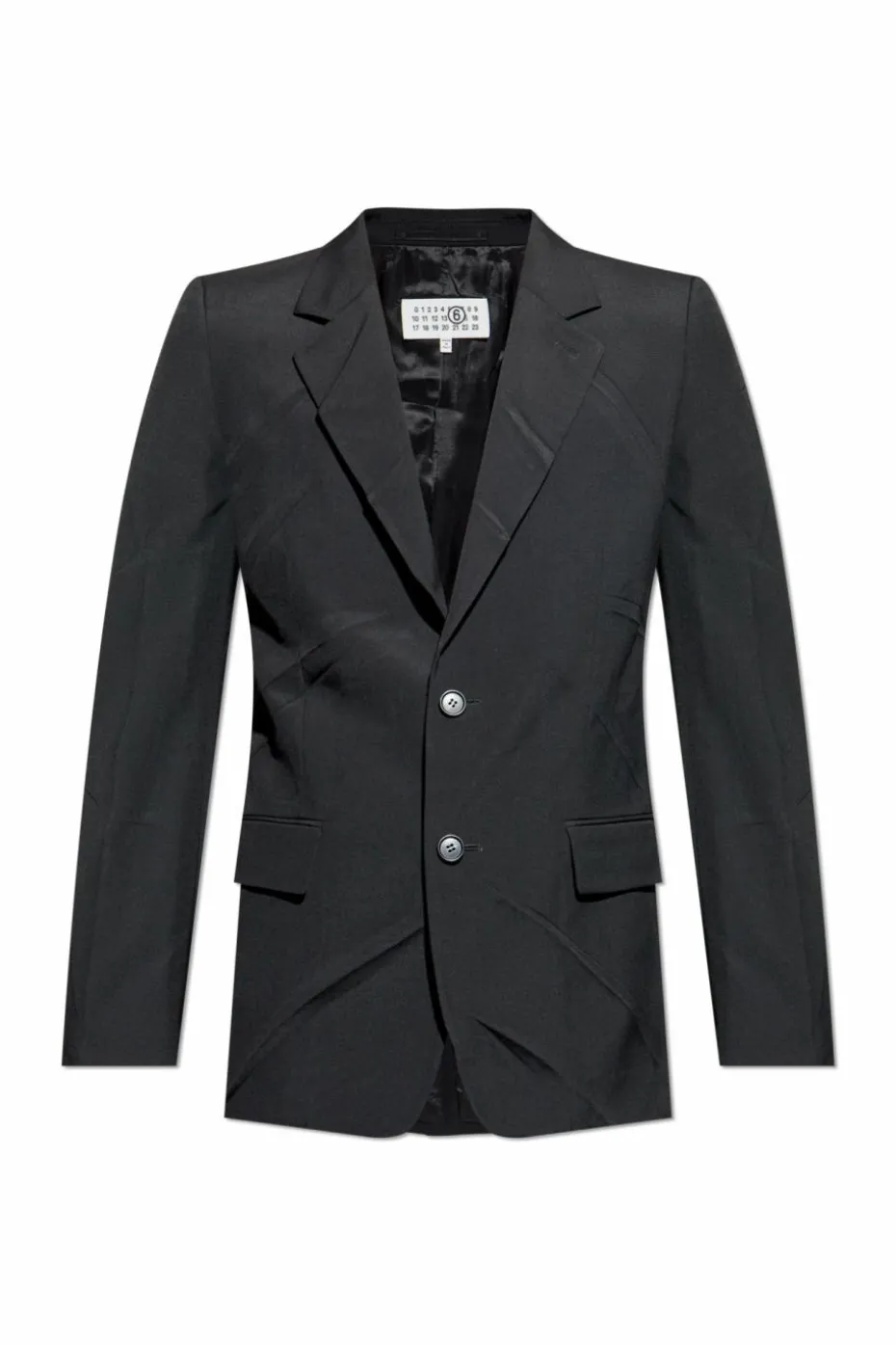 MM6 Maison Margiela CZARNY Jednorzędowa marynarka