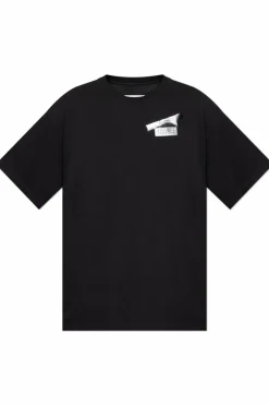 MM6 Maison Margiela CZARNY T-shirt z logo