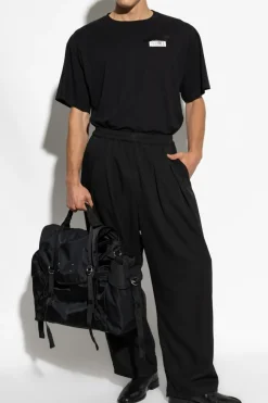 MM6 Maison Margiela CZARNY T-shirt z logo