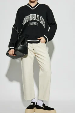 MM6 Maison Margiela CZARNY Sweter z logo