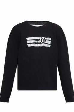 MM6 Maison Margiela CZARNY Sweter z logo