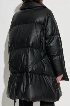 MM6 Maison Margiela CZARNY Płaszcz puchowy