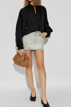 MM6 Maison Margiela jasnoniebieski Jeansowa spódnica z efektem `vintage`