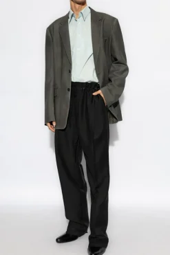 MM6 Maison Margiela jasnoniebieski Koszula z łączonych materiałów