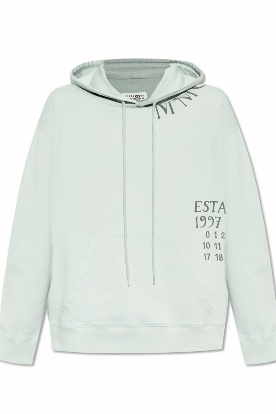 MM6 Maison Margiela jasnoniebieski Bluza z kapturem