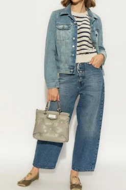 MM6 Maison Margiela kremowy Sweter ze wzorem w pasy