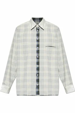 MM6 Maison Margiela kremowy Koszula ze wzorem w kratę