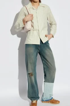 MM6 Maison Margiela NIEBIESKI Jeansy z przetarciami