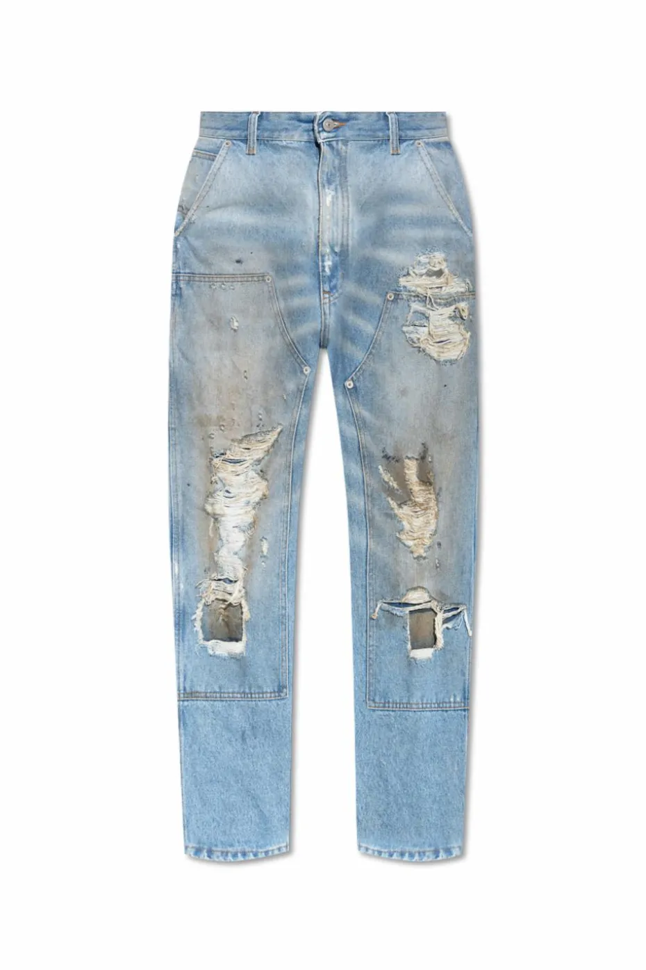 MM6 Maison Margiela NIEBIESKI Jeansy z efektem `vintage`